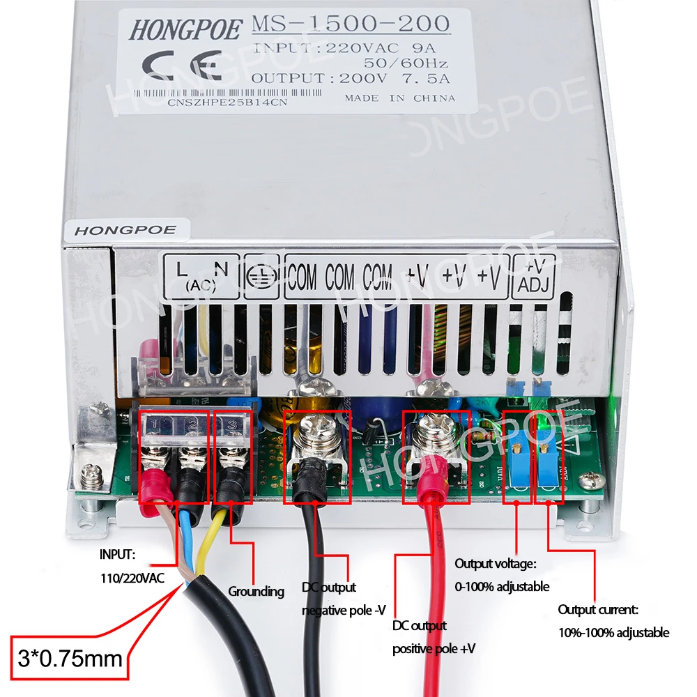 HONGPOE MS-1500 series wiring terminal diagram (NO-digital display version)