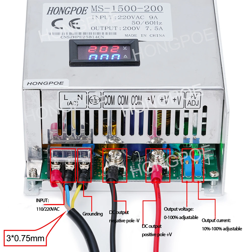 HONGPOE MS-1500 series wiring terminal diagram (digital display version)